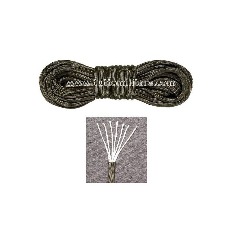Cordino Verde Paracord 550 Tipo III Cordino Verde Paracord 550 Tipo III