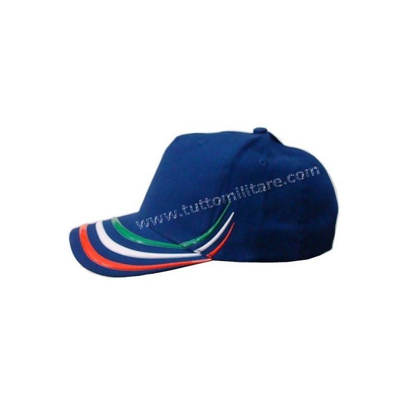 Italia F.IG.C Cappello Blu con Scudetto Tricolore Misura