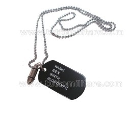 Piastrina Militare a Ciondolo con Proiettile Style Dog Tags