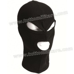 Balaclava in Cotone Nero a 3 Fori