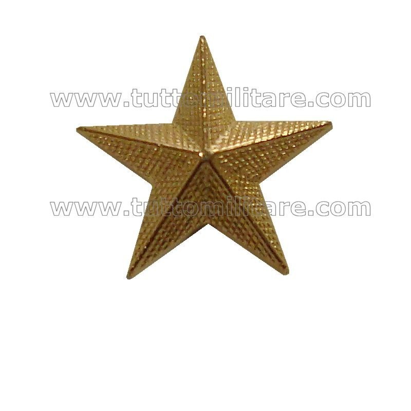 Stella Militare Zigrinata in Metallo Oro a Vite a 5 Punte cm. 2,5