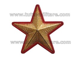 Stella Militare Oro a 5 Punte Zigrinata Bordo Rosso con Viti