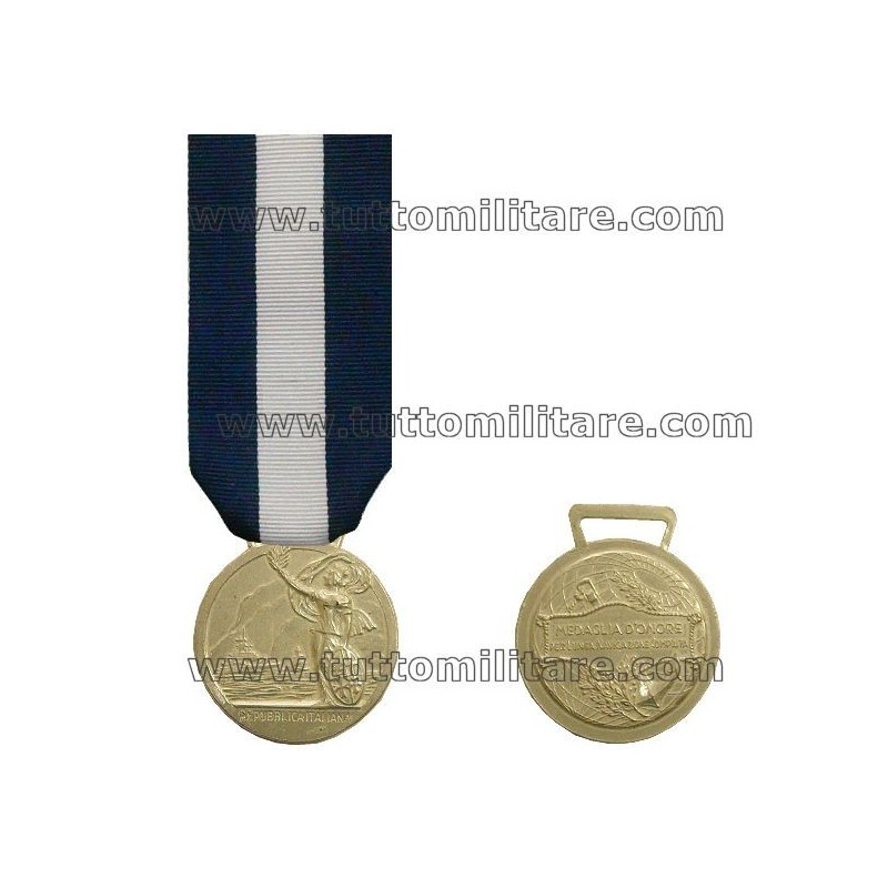 Medaglia d'Onore Lunga  Navigazione Marittima Argento 15 Anni