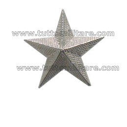 Stelle Militari Zigrinate in Metallo Argento a 5 Punte con Vite cm. 2,5