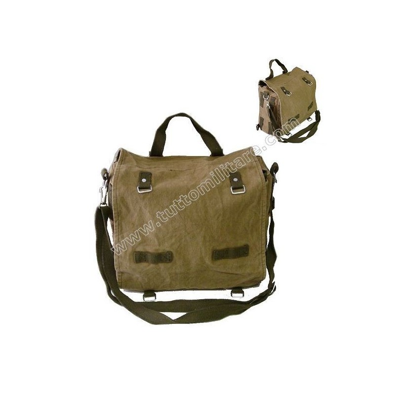 Borsa Canvas Tascapane Verde Oliva con Tracolla Borsa Canvas Tascapane Verde Oliva con Tracolla