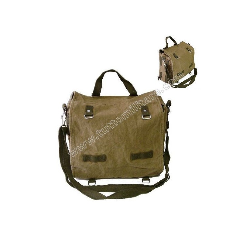 Borsa Canvas Tascapane Verde Oliva con Tracolla