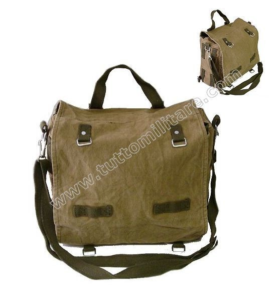 Borsa Canvas Tascapane Verde Oliva a Tracolla