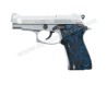 Pistola a Salve Beretta 85 Cromata Guanciole Blu
