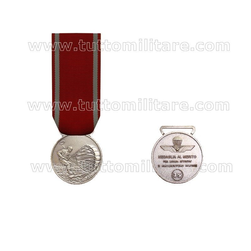 Medaglia Merito Lunga Attività Paracadutismo 15 Anni Argento