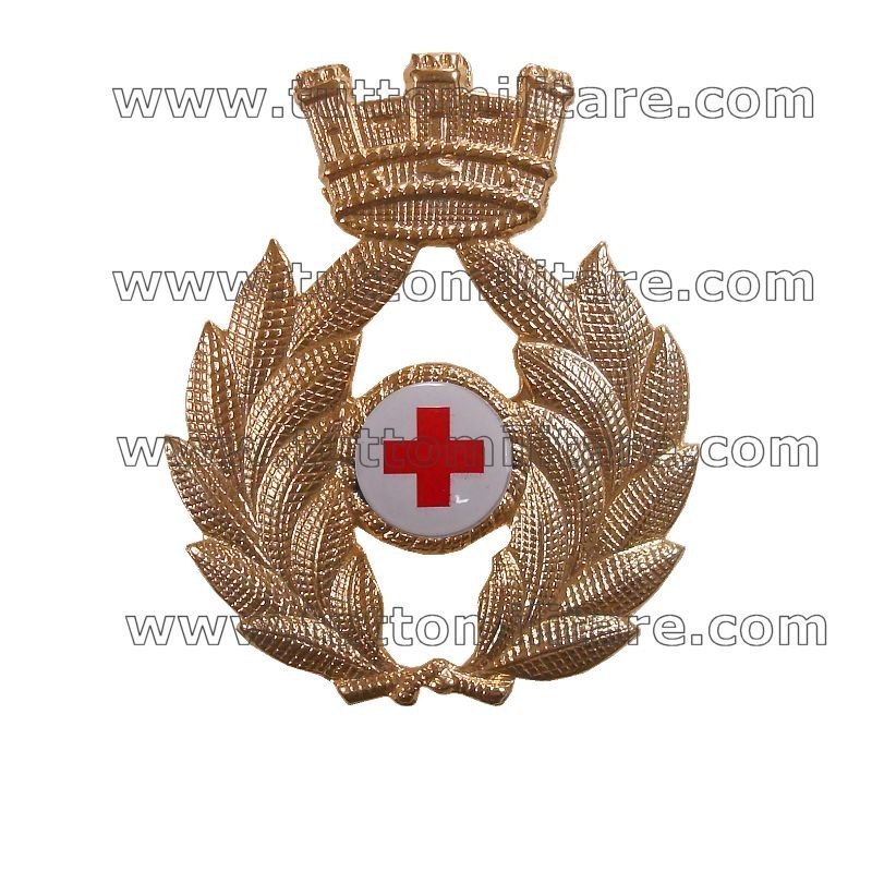Fregio Metallo Berretto Corpo Militare Croce Rossa