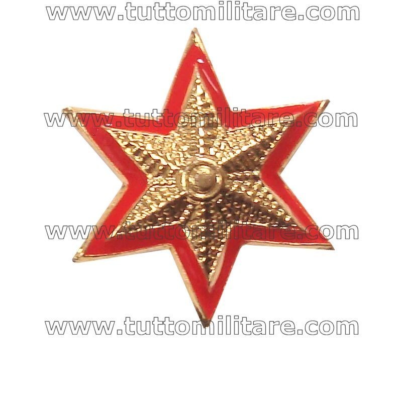 Stella Militare Oro 6 Punte Bordo Rosso