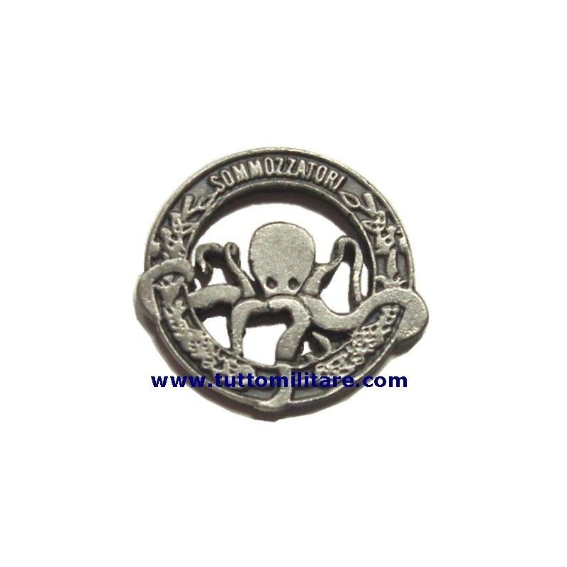 Distintivo Metallo Sommozzatori Argentato Marina Militare
