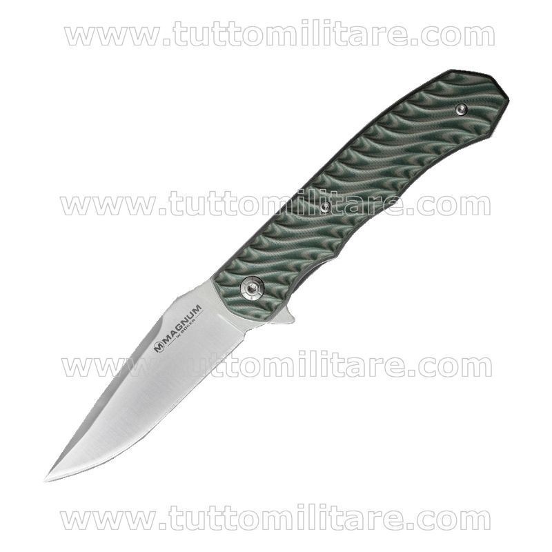 Coltello Magnum Green Flipper Satinato