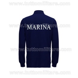 Polo Marina Militare Blu Manica Lunga