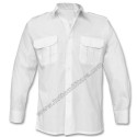 Camicia Militare Bianca Maniche Lunghe con Spalline