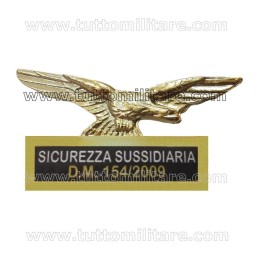 Distintivo Metallo Sicurezza Sussidiaria D.M. 154/2009