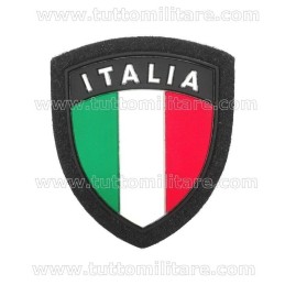 Scudetto Italia Plastica Bordo Blu con Velcro