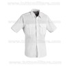 Camicia Militare Bianca Maniche Corte con Spalline