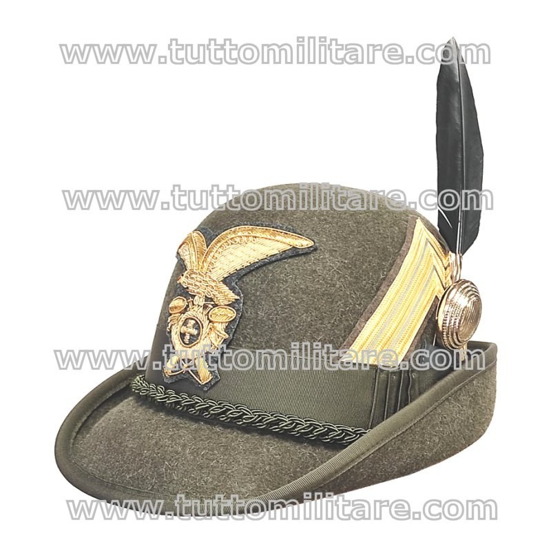 Cappello Alpino da Cappellano Militare Misure per Berretti e Baschi 54  Penna Rigida Nera Grado Cappello Alpino Sottotenente