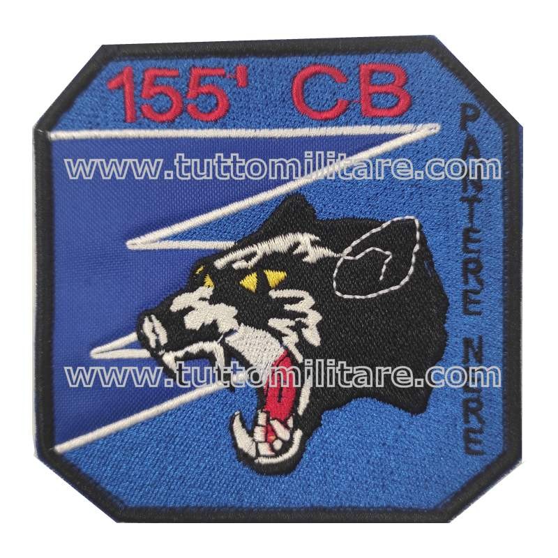Patch ricamato con velcro posteriore 155° Gruppo CB Pantere Nere Patch ricamato con velcro posteriore 155° Gruppo CB Pantere Nere