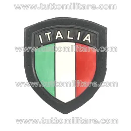 Patch Scudetto Militare Italia Gommato PVC Nero