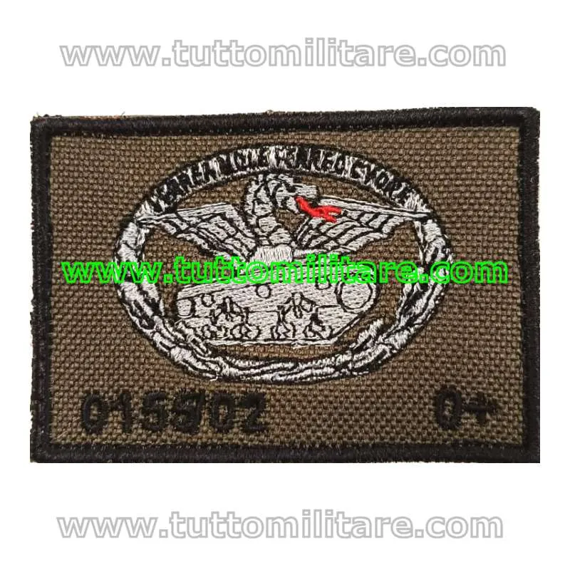 Patch Brevetto Carrista Personalizzato Ferrea Mole - Argento con Velcro Posteriore