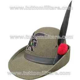 Cappello Alpino Truppa Modello Lusso Battaglione Alpini Cadore Penna Nera Flessibile