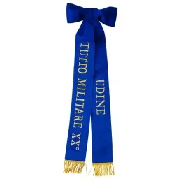 Fiocco di Nastro Blu Ricamato per Bandiera