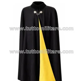 Mantella Nera Collo Velluto e Interno Panno Giallo