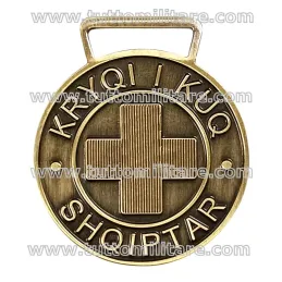 Retro della Medaglia Bronzo Merito Croce Rossa Albanese - Kryqi i Kuq Shqiptar -Bronze Medal of Merit – Albanian Red Cross