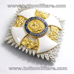 Modello di Conformità Placca in Argento Grande Ufficiale Ordine Merito della Repubblica Italiana