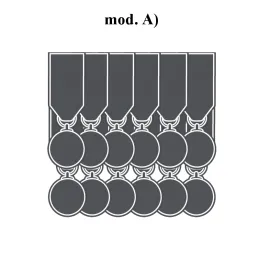 Medagliere 12 Posti completo di  Attacco Posteriore disposto su 2 File