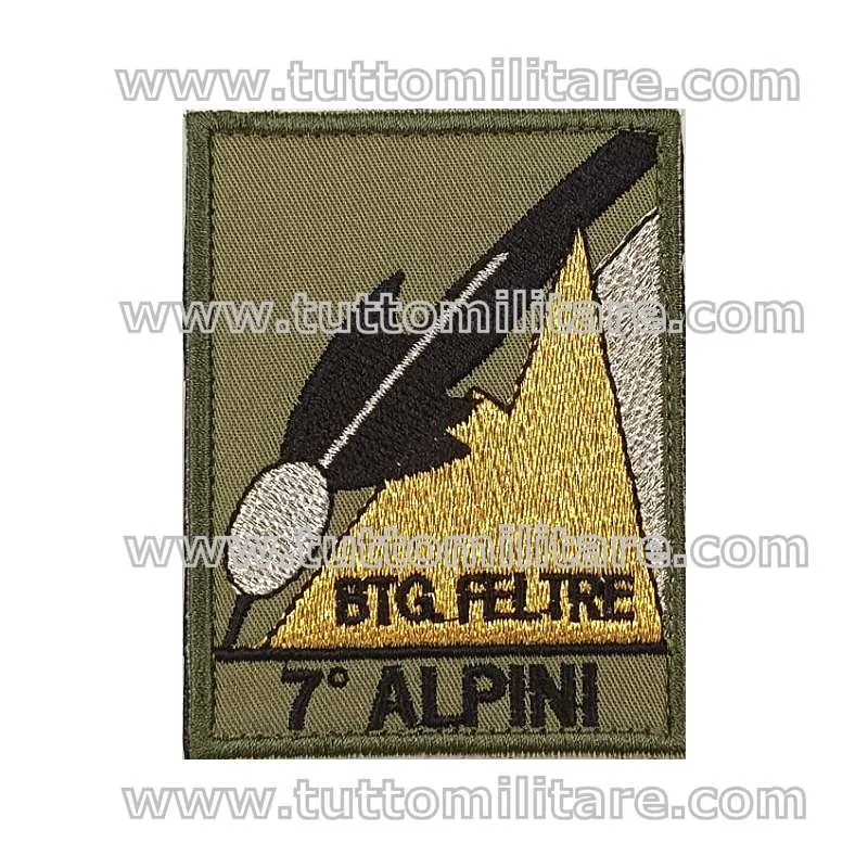 Patch 7 Reggimento Alpini - Btg. Feltre con Velcro Posteriore