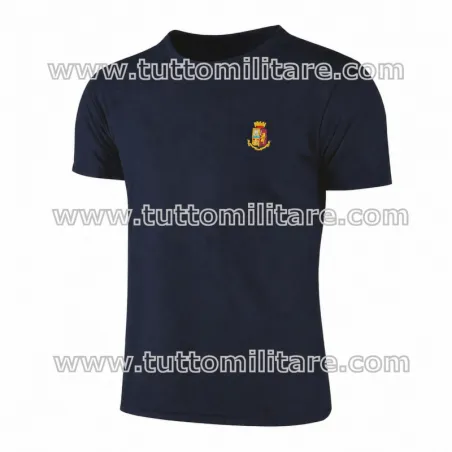 T-Shirt Polizia di Stato 100% cotone con logo araldico ricamato