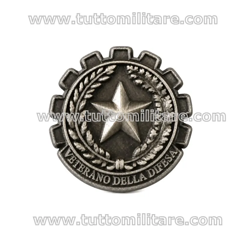 Distintivo Metallo Veterano della Difesa 20 mm con attacco posteriore a clip