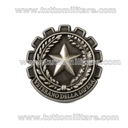 Distintivo Metallo Veterano della Difesa 20 mm con attacco posteriore a clip
