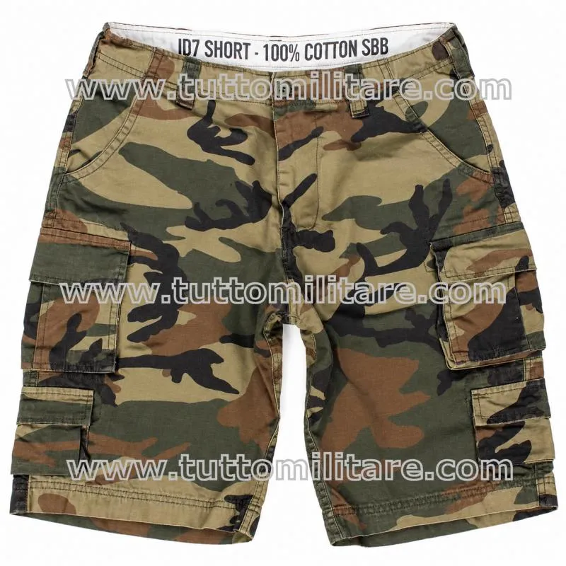 Pantaloncini Cargo JP7 Stone Wash Woodland Camo SBB